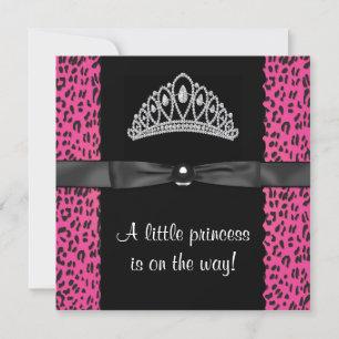 Heet Roze Luipaard Baby Shower Kaart