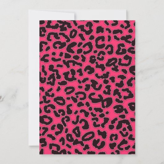 Heet roze luipaard print; balletdanser kaart (Achterkant)