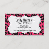 Heet roze luipaard print; balletdanser visitekaartje (Achterkant)