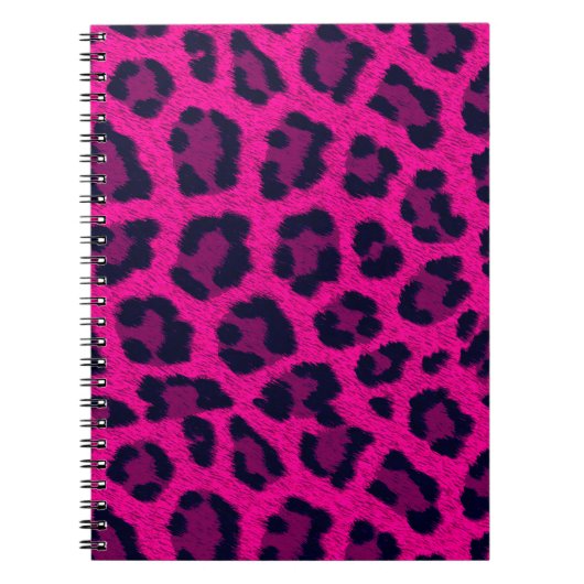 Heet Roze Luipaard Print Dier Patroon Notitieboek (Voorkant)