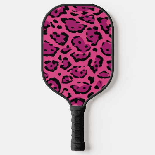 Heet Roze Luipaard Print Dier Patroon Pickleball Paddle (Voorkant)