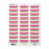 Heet Roze & Luipaard Retouradreslabels Etiket (Full Sheet)