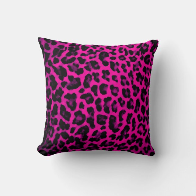 Heet Roze Luipaardprint Kussen (Voorkant)