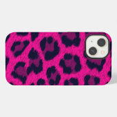 Heet Roze Luipaardprint Telefoonhoes iPhone Hoesje (Achterkant horizontaal)