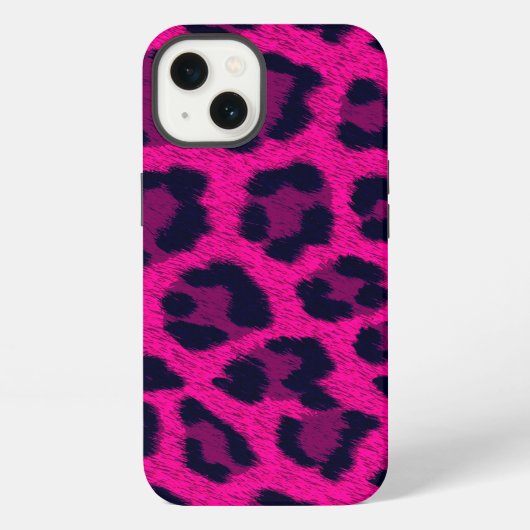 Heet Roze Luipaardprint Telefoonhoes iPhone Hoesje (Achterkant)