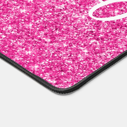 Heet Roze Luxe Glitter Bureaumat (Hoek)