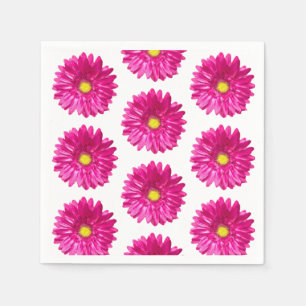 Heet Roze Madelief Bloem Papier Servetten