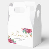 Heet roze magenta bloem elegante gouden script har bedankdoosjes (Geopend)