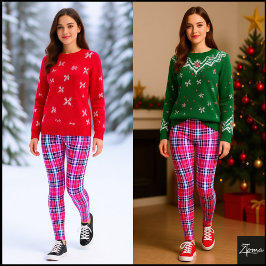 Heet Roze Magenta Dichte Moderne Tartan Leggings