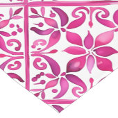 Heet roze magenta Spaans Talavera tegels patroon Korte Tafelloper (Hoek)