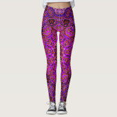 Heet Roze Mandala Kaleidoscopisch Motief Leggings (Voorkant)