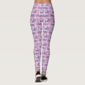Heet roze marineblauwe Madras patchwork stijl geru Leggings (Achterkant)