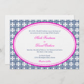 Heet roze marinesovaal, voorafgegaan door aangepas kaart (Voorkant / Achterkant)