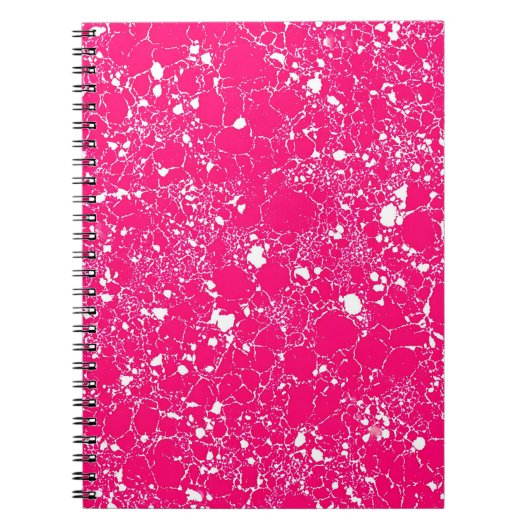 Heet Roze Marmer Notitieboek (Voorkant)