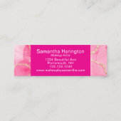 Heet Roze Marmer Script Foto Make-up Mini Visitekaartje (Achterkant)