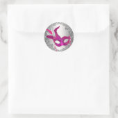 Heet Roze Masker Maskerade Enveloppe Sluitzegel Fa Ronde Sticker (Tas)