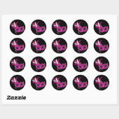 Heet Roze Maskerade Feeststickers Ronde Sticker (Vel)