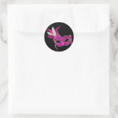 Heet Roze Maskerade Feeststickers Ronde Sticker (Tas)