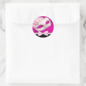 Heet Roze Maskerade Feeststickers Ronde Sticker (Tas)