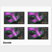 Heet Roze Masquerade Masker Halloween Party Sticke Rechthoekige Sticker (Vel)