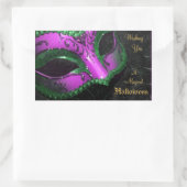 Heet Roze Masquerade Masker Halloween Party Sticke Rechthoekige Sticker (Tas)