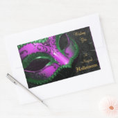Heet Roze Masquerade Masker Halloween Party Sticke Rechthoekige Sticker (Envelop)