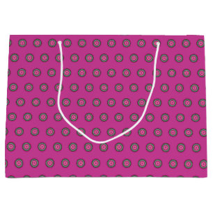 Heet Roze Meerkleurig Cirkelvormig Patroon Large Cadeautasje