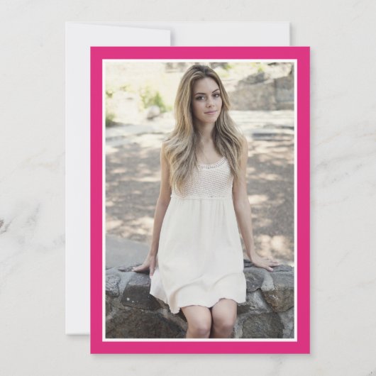 Heet Roze Meisje Foto Verrassing Sweet 16 Party Kaart (Achterkant)