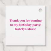 Heet Roze Meisje Fotocollage Custom Verjaardagsfee Bedankjes Labels (Achterkant)