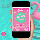 Heet Roze Meisje Verjaardagsfeestje, Sparkle Kaart