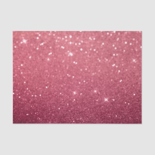 Heet Roze Meisjesachtige Bokeh Twinkel Glitter Ges Tissuepapier (Voorkant)