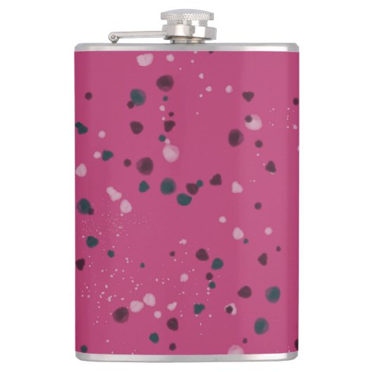 Heet Roze Met Confetti Heupfles (Voorkant)