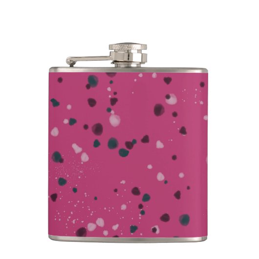 Heet Roze Met Confetti Heupfles (Voorkant)