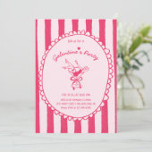 Heet Roze Met De Hand Getekend Galentine's Day Fee Kaart (Staand voorkant)