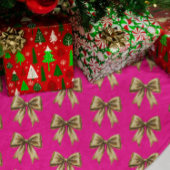 Heet Roze Met Gouden Glitter Bogen Kerstboom Rok