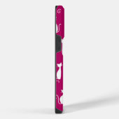 HEET ROZE MET WIT ZITTENDE KAT PATROON iPhone HOESJE (Rechterkant)