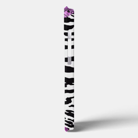 Heet roze met zebra patroon Case-Mate iPhone case (Achterkant / Links)