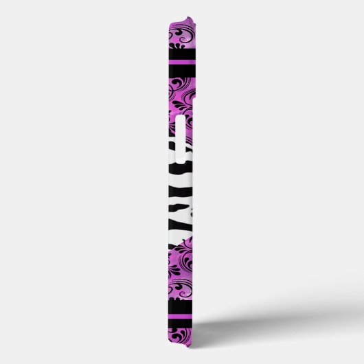 Heet roze met zebra patroon Case-Mate iPhone case (Achterkant / Rechts)