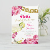 Heet Roze Mexicaans Fiesta Margaritas Vrijgezellen Kaart (Staand voorkant)