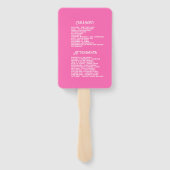 Heet-roze Mexicaans Fiesta Tequila Trouwprogramma Handwaaier (Achterkant)