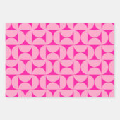 Heet Roze Mid Century Modern Patroon Inpakpapier Vel (Voorkant)
