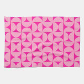 Heet Roze Mid Century Modern Patroon Theedoek (Horizontaal)