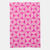 Heet Roze Mid Century Modern Patroon Theedoek (Verticaal)