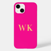 Heet Roze Minimaal Monogram Initiaal Case-Mate iPhone Case (Achterkant)