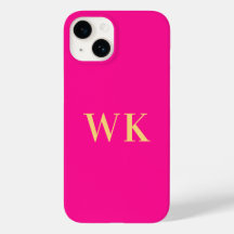 Heet Roze Minimaal Monogram Initiaal
