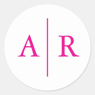 Heet roze minimalistische elegante enveloppeel, tr ronde sticker