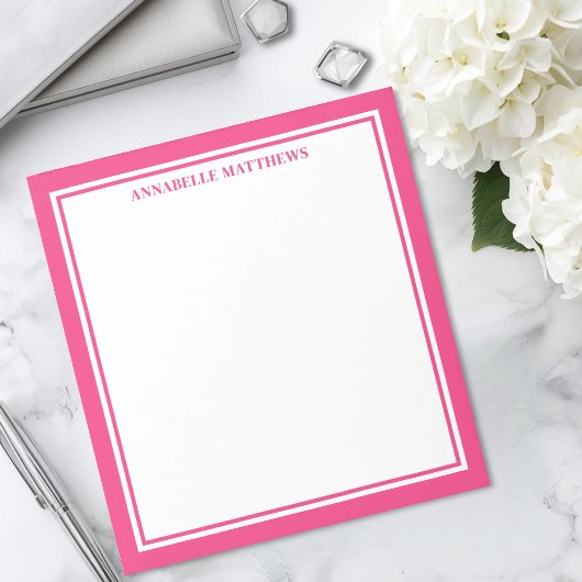 Heet Roze Minimalistische Monogram Notitieblok