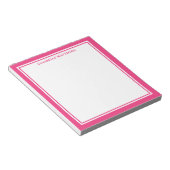 Heet Roze Minimalistische Monogram Notitieblok (Schuin)