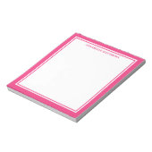 Heet Roze Minimalistische Monogram Notitieblok (Linkerzijde)