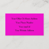 Heet Roze Modern Bold Helder Kleurrijk Eenvoudig K Visitekaartje (Achterkant)